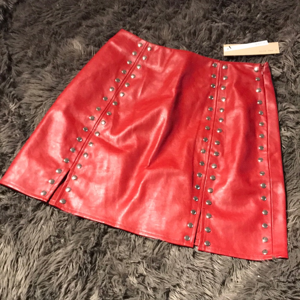 Faux leather skirt